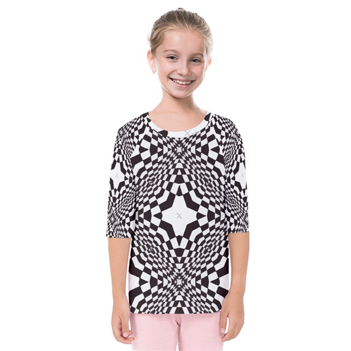 Tile Repeating Pattern Texture Kids  Quarter Sleeve Raglan Tee