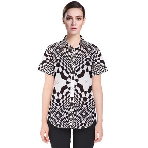 Tile Repeating Pattern Texture Women s Short Sleeve Shirt by Ndabl3x