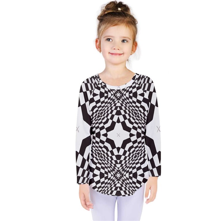 Tile Repeating Pattern Texture Kids  Long Sleeve Tee