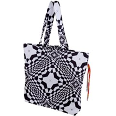 Tile Repeating Pattern Texture Drawstring Tote Bag by Ndabl3x