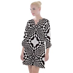 Tile Repeating Pattern Texture Open Neck Shift Dress by Ndabl3x