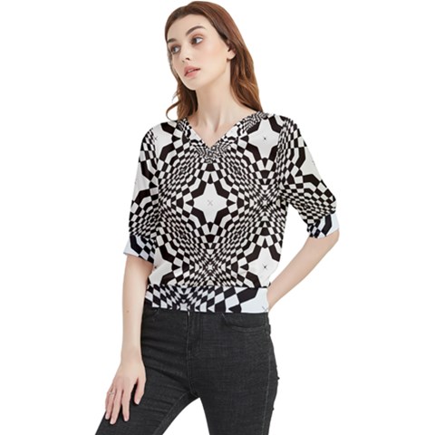 Tile Repeating Pattern Texture Quarter Sleeve Blouse by Ndabl3x