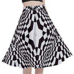 Tile Repeating Pattern Texture A-line Full Circle Midi Skirt With Pocket by Ndabl3x