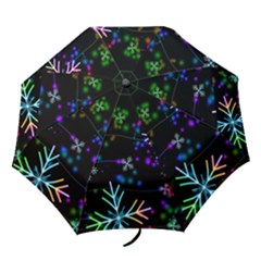 Snowflakes Snow Winter Christmas Folding Umbrellas by Ndabl3x