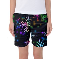 Snowflakes Snow Winter Christmas Women s Basketball Shorts by Ndabl3x