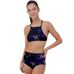 Snowflakes Snow Winter Christmas High Waist Tankini Set by Ndabl3x