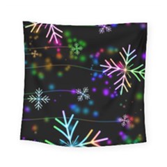 Snowflakes Snow Winter Christmas Square Tapestry (small) by Ndabl3x