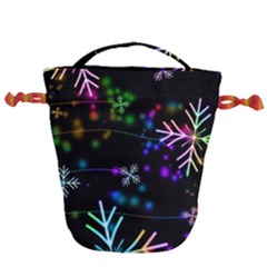 Snowflakes Snow Winter Christmas Drawstring Bucket Bag by Ndabl3x