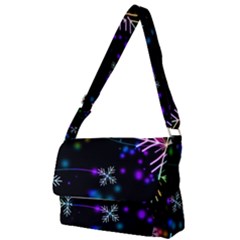 Snowflakes Snow Winter Christmas Full Print Messenger Bag (s) by Ndabl3x