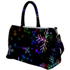 Snowflakes Snow Winter Christmas Duffel Travel Bag by Ndabl3x