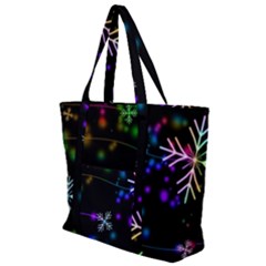 Snowflakes Snow Winter Christmas Zip Up Canvas Bag by Ndabl3x