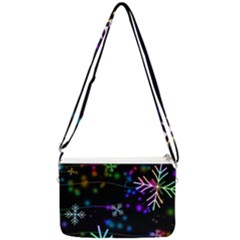 Snowflakes Snow Winter Christmas Double Gusset Crossbody Bag by Ndabl3x