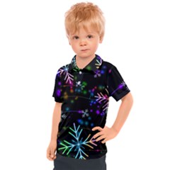 Snowflakes Snow Winter Christmas Kids  Polo Tee