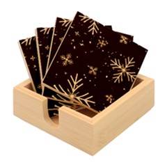 Snowflakes Snow Winter Christmas Bamboo Coaster Set by Ndabl3x