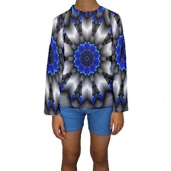 Kaleidoscope Abstract Round Kids  Long Sleeve Swimwear by Ndabl3x