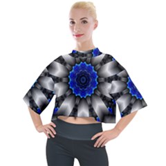 Kaleidoscope Abstract Round Mock Neck Tee by Ndabl3x