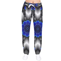 Kaleidoscope Abstract Round Women Velvet Drawstring Pants