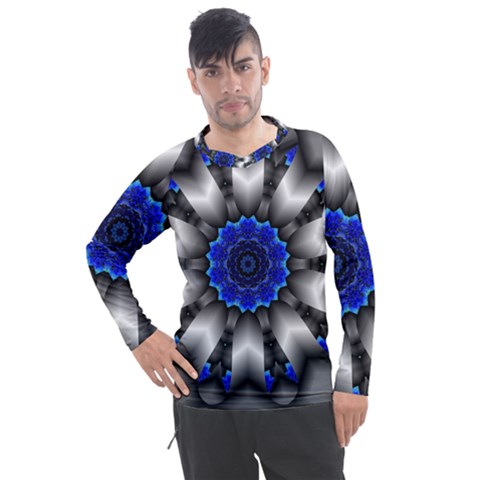 Kaleidoscope Abstract Round Men s Pique Long Sleeve Tee by Ndabl3x