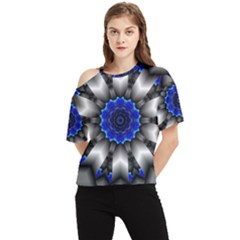 Kaleidoscope Abstract Round One Shoulder Cut Out Tee by Ndabl3x