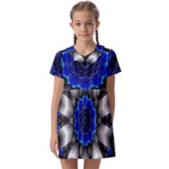 Kaleidoscope Abstract Round Kids  Asymmetric Collar Dress