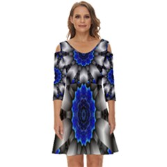 Kaleidoscope Abstract Round Shoulder Cut Out Zip Up Dress by Ndabl3x