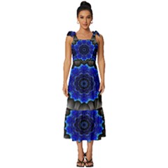 Kaleidoscope Abstract Round Tie-strap Tiered Midi Chiffon Dress by Ndabl3x