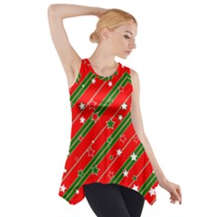 Christmas Paper Star Texture Side Drop Tank Tunic by Ndabl3x