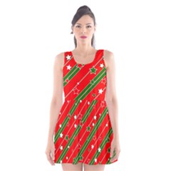 Christmas Paper Star Texture Scoop Neck Skater Dress by Ndabl3x