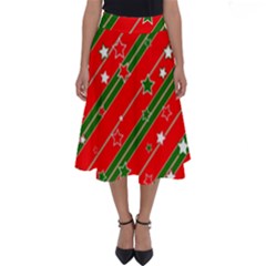 Christmas Paper Star Texture Perfect Length Midi Skirt by Ndabl3x