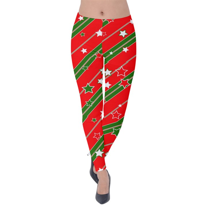 Christmas Paper Star Texture Velvet Leggings