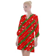 Christmas Paper Star Texture Open Neck Shift Dress by Ndabl3x