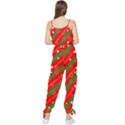 Christmas Paper Star Texture Sleeveless Tie Ankle Chiffon Jumpsuit View2