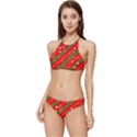 Christmas Paper Star Texture Banded Triangle Bikini Set View1