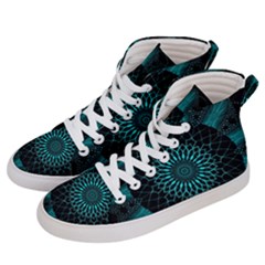 Ornament District Turquoise Men s Hi-top Skate Sneakers by Ndabl3x