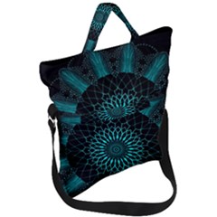 Ornament District Turquoise Fold Over Handle Tote Bag