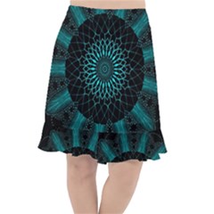 Ornament District Turquoise Fishtail Chiffon Skirt by Ndabl3x