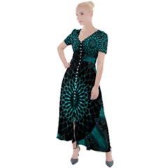 Ornament District Turquoise Button Up Short Sleeve Maxi Dress by Ndabl3x