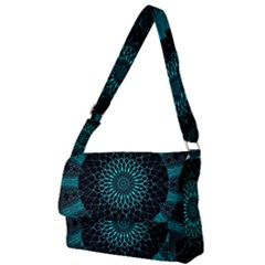 Ornament District Turquoise Full Print Messenger Bag (l) by Ndabl3x