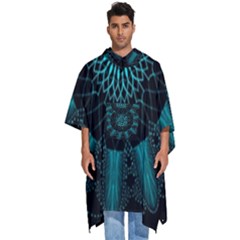 Ornament District Turquoise Men s Hooded Rain Ponchos by Ndabl3x