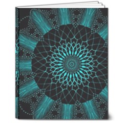 Ornament District Turquoise 8  X 10  Hardcover Notebook