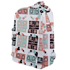 Mint Black Coral Heart Paisley Classic Backpack by Ndabl3x