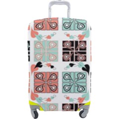 Mint Black Coral Heart Paisley Luggage Cover (large) by Ndabl3x