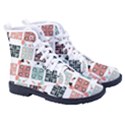 Mint Black Coral Heart Paisley Kid s High-Top Canvas Sneakers View3