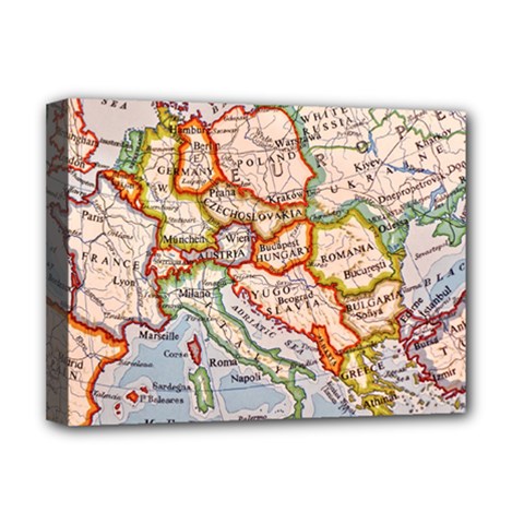 Map Europe Globe Countries States Deluxe Canvas 16  X 12  (stretched)  by Ndabl3x