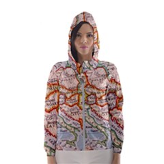 Map Europe Globe Countries States Women s Hooded Windbreaker by Ndabl3x