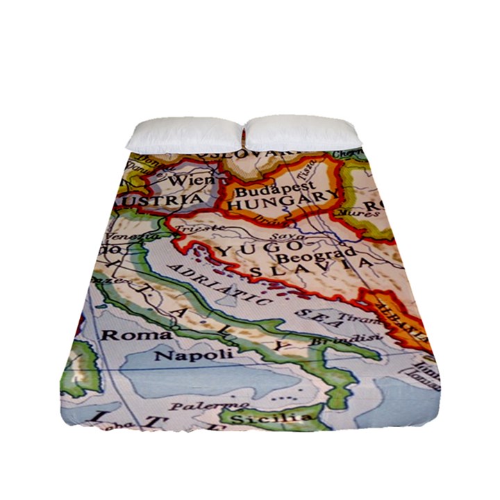 Map Europe Globe Countries States Fitted Sheet (Full/ Double Size)