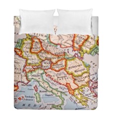 Map Europe Globe Countries States Duvet Cover Double Side (full/ Double Size) by Ndabl3x