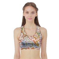 Map Europe Globe Countries States Sports Bra With Border by Ndabl3x