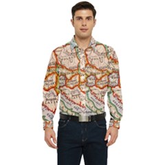 Map Europe Globe Countries States Men s Long Sleeve  Shirt by Ndabl3x