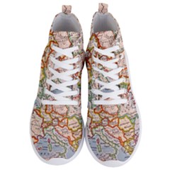 Map Europe Globe Countries States Men s Lightweight High Top Sneakers by Ndabl3x